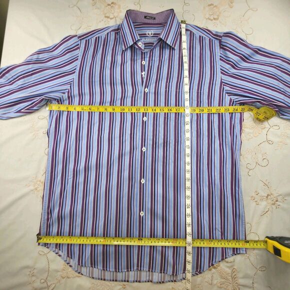 Bugatchi Uomo Striped long sleeve‎ flip cuff shirt, XL $155 nice! - Picture 6 of 8